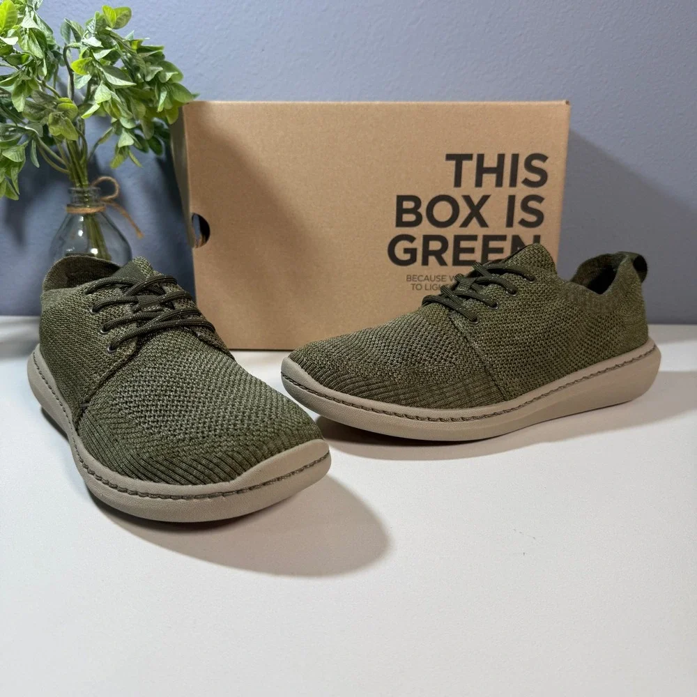 Clarks Step Urban Mix Olive Knit Lace Up Sneakers Men‎ US 7.5